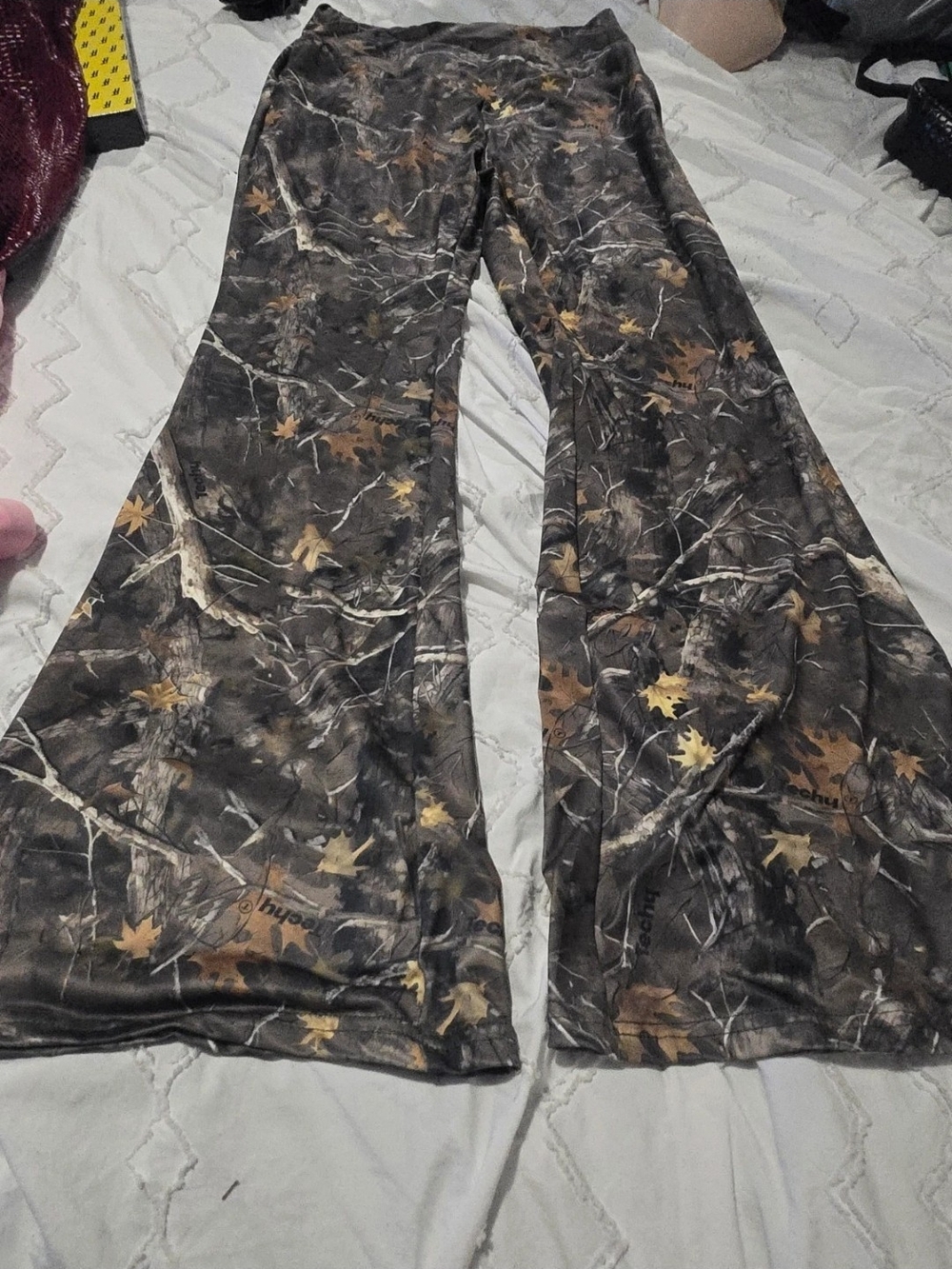 Women’s Camouflage Flare Pants - Brown/Gray